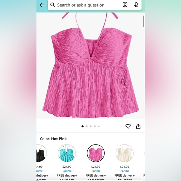 Brand new Barbie pink halter top from Amazon - Picture 2 of 5